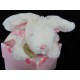 Doudou peluche lapin rose PM les bonbons Doudou et compagnie - NEUF -