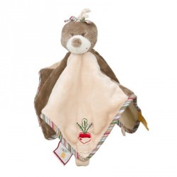 Noukie's doudou Emma beige et marron brodé radis