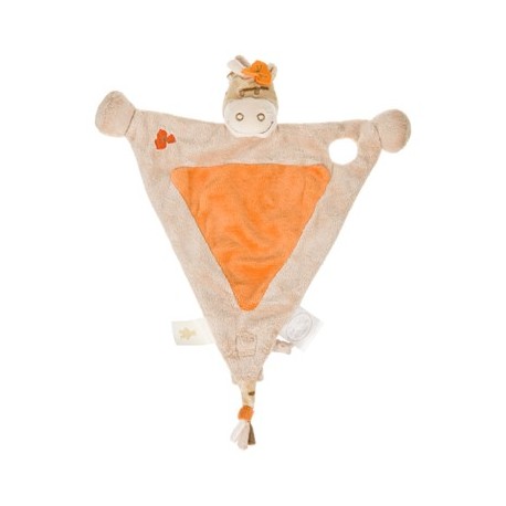 Doudou Zamba beige et orange plat NOUKIES - Produit neuf -