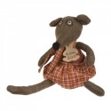 Doudou Fripon Lola la souris gris, rouge et beige HO2007 HISTOIRE D'OURS - Produit neuf -