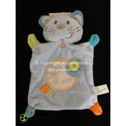 Doudou peluche pantin ours garçon gris écharpe rouge tenue bleue étoile  verte NICOTOY - DOUDOU STORE