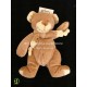 Doudou peluche ours marron motif croix NICOTOY