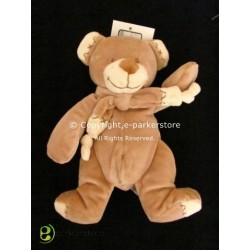 Nicotoy doudou peluche ours marron motif croix