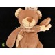 Doudou peluche ours marron motif croix NICOTOY