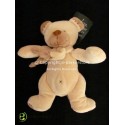 Doudou peluche pantin ours beige motif croix NICOTOY