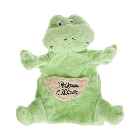 Doudou marionnette grenouille verte HO2024 HISTOIRE D'OURS