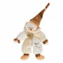 Baby Nat' doudou pantin ours bonnet noeud écru beige marron BN304