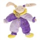 Doudou pantin lapin bonnet noeud violet parme BN304 BABYNAT