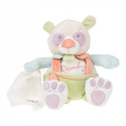 Doudou Pandy le panda salopette mouchoir BN891 BABYNAT