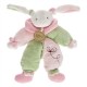 Doudou pantin lapin bonnet noeud rose vert BN304 BABYNAT