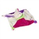 Doudou câlin petit lapin carré fushia violet vert BN502 BABYNAT