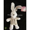 Doudou lapin peluche pantin écru grandes oreilles POMMETTE