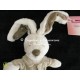 Doudou lapin peluche pantin écru grandes oreilles POMMETTE