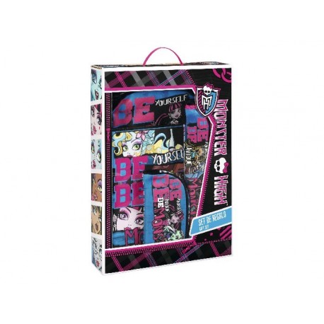 Set pack 4 pièces écoliers fournitures scolaires MONSTER HIGH