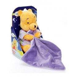 Doudou Winnie mouchoir brille dans la nuit DISNEY 