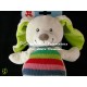 Doudou lapin pantin 37 cm rayé multicolore Woodstock NICOTOY