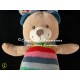 Doudou ours pantin 37 cm rayé multicolore Woodstock NICOTOY