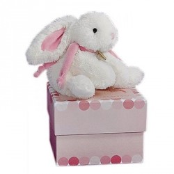 Doudou peluche lapin rose PM les bonbons Doudou et compagnie - NEUF -