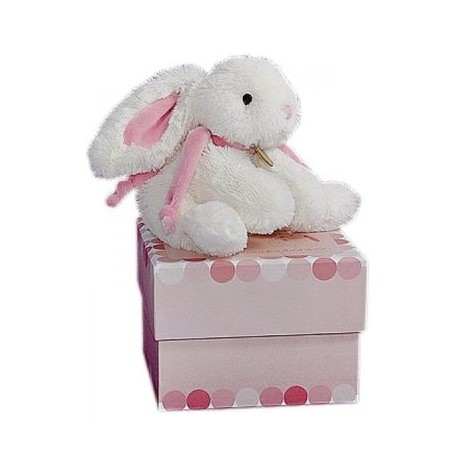 Doudou peluche lapin rose PM les bonbons Doudou et compagnie - NEUF -