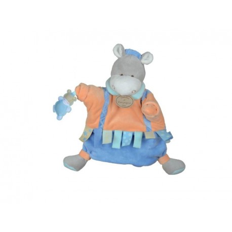 Doudou marionnette étiquettes âne 23 cm DC2348 DOUDOU ET COMPAGNIE