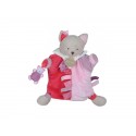 Doudou marionnette étiquettes chat 23 cm DC2349 DOUDOU ET COMPAGNIE