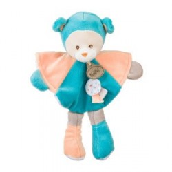 Baby Nat' doudou pantin ours Capucin jaune bleu 32 cm BN712