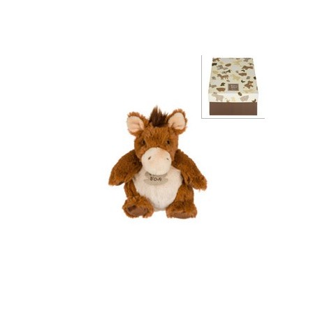 Doudou pantin ferme cheval marron HO2193 HISTOIRE D'OURS