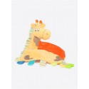 Doudou plat girafe colorée jaune orange KIMBALOO LA HALLE