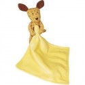 Doudou chien jaune orangé mouchoir jaune POMMETTE