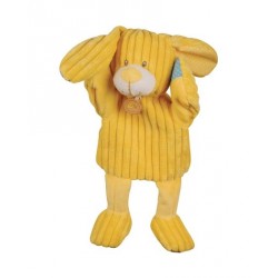 Doudou lapin jaune marionnette les Doubambins BABYNAT