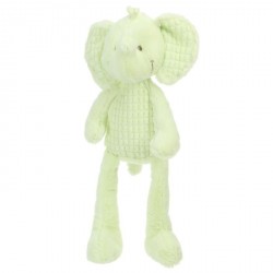 Doudou peluche pantin éléphant vert anis longues jambes 40 cm NICOTOY