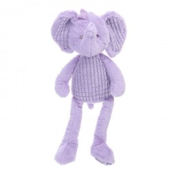 Doudou peluche pantin éléphant longues jambes violet 40 cm NICOTOY