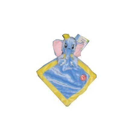 Doudou Dumbo bleu jaune plat brodé balle DISNEY BABY NICOTOY - DOUDOU STORE