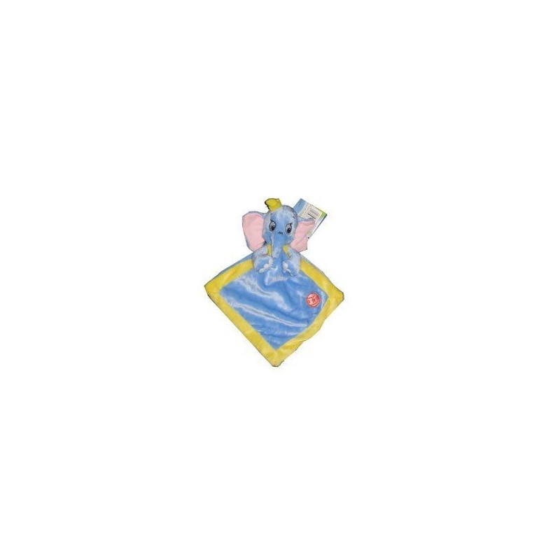 Doudou Dumbo bleu jaune plat brodé balle DISNEY BABY NICOTOY - DOUDOU STORE