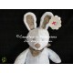 Doudou pantin lapin écru my friend Bunny 40 cm foulard marron NICOTOY