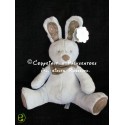 Doudou pantin lapin bleu my friend Bunny 28 cm foulard marron assis NICOTOY