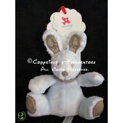 Doudou peluche lapin my friend Bunny assis 15 cm bleu NICOTOY