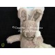 Doudou lapin beige mouchoir écru brodé étoile name NICOTOY