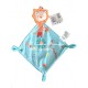 Doudou mouchoir lion plat bleu incroyable acrobate losange MOTS D'ENFANTS