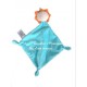 Doudou mouchoir lion plat bleu incroyable acrobate losange MOTS D'ENFANTS