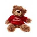 Doudou peluche ourson marron avec sweat rouge 'Merry Christmas' KIABI SIMBA TOYS NICOTOY 