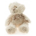 Doudou peluche ourson écru beige noeud vichy SIMBA TOYS KIABI NICOTOY