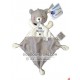 Doudou ours dormeur plat gris blanc mon tout petit MOTS D'ENFANTS