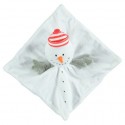 Doudou bonhomme de neige sur carré bonnet rayé rouge blanc ORCHESTRA PREMAMAN