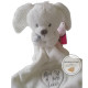 POMMETTE Doudou lapin blanc mouchoir mon petit coeur