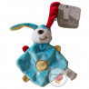 Doudou chien plat bleu jaune empreintes pattes KIMBALOO LA HALLE