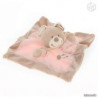 Doudou ours plat carré rose / beige NICOTOY - NEUF -