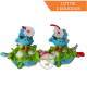 Lot de 2 doudous dinosaure vert mouchoir 4 noeuds rouge vert nuage oiseau NICOTOY