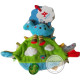 Lot de 2 doudous dinosaure vert mouchoir 4 noeuds rouge vert nuage oiseau NICOTOY