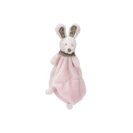 Doudou lapin rose sur carré my friend Bunny NICOTOY